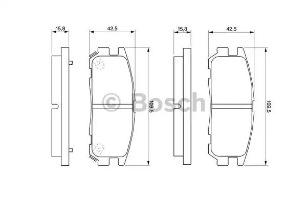 Комплект гальмівних колодок 0986424367 BOSCH