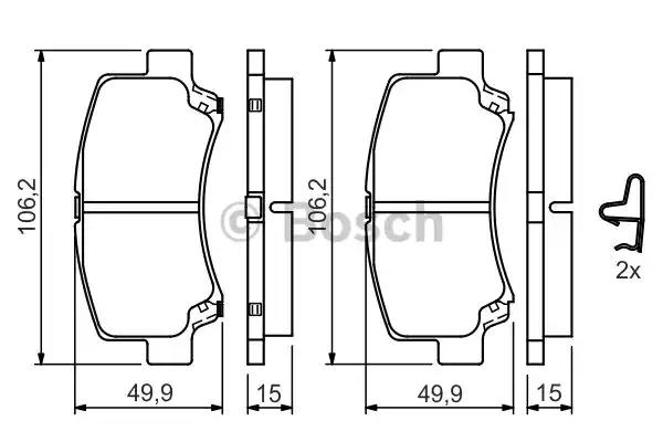 Комплект гальмівних колодок дискове гальмо 0986424626 BOSCH