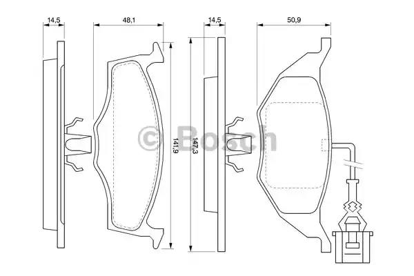 Bosch гальмівні колодки перед. audi a2 12tdi  99-05  з датчик. 0986424632 BOSCH