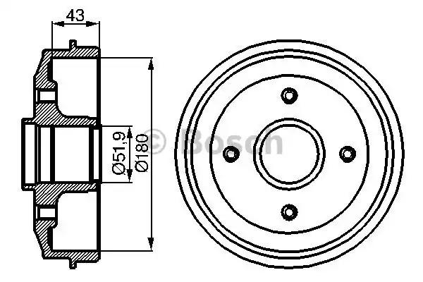 Гальмівний барабан 0986477020 BOSCH