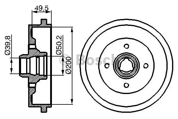 Bosch гальмівний барабан audi 80 vw golf jetta passat vento polo 0986477041 BOSCH