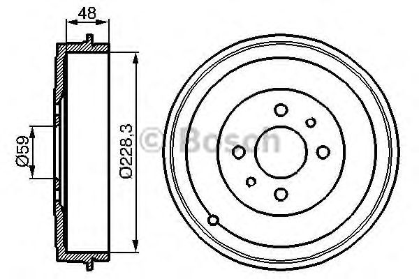 Барабан гальмівний alfa romeo/fiat 145/146/doblo/idea/linea/paleo/qubo/strada/tipo 0986477088 BOSCH