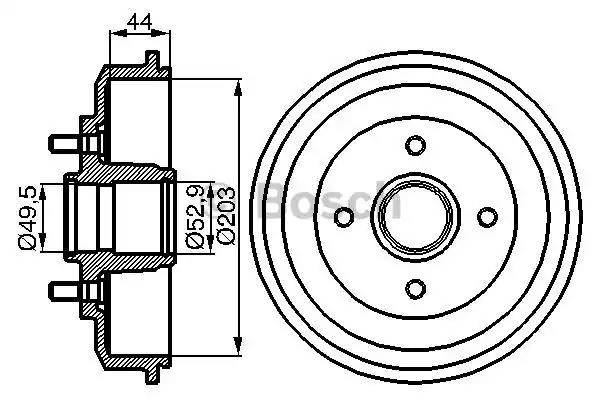 Тормозной барабан 0986477102 BOSCH