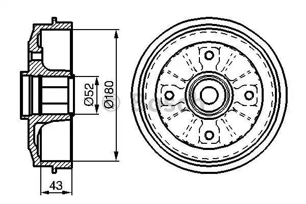Гальмівний барабан 0986477114 BOSCH