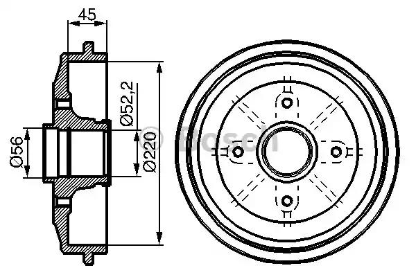 Тормозной барабан 0986477151 BOSCH