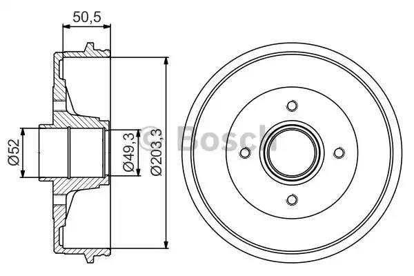 Bosch renault гальмівний барабан задн.  з abs logan 04- 0986477210 BOSCH