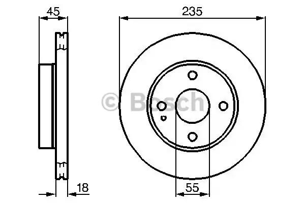 Диск гальмівний mazda 121/121/metro/323/mx-5 f 0986478241 BOSCH