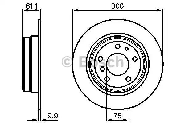 Bosch bmw диск гальмівний задній 5 серія e34 88- 0986478321 BOSCH