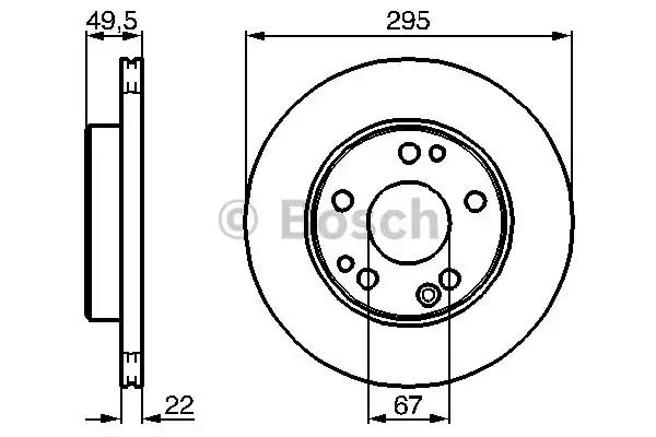 Bosch диск гальмів. вент. передн. db w124 29522 0986478525 BOSCH