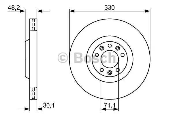 Диск гальмівний передн лів/прав citroen c5 iii c6  peugeot 407 607... 0986479192 BOSCH