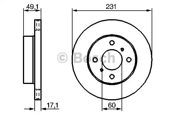 Диск гальмівний передн лів/прав suzuki alto vi wagon r+ 1.0/1.1/1.2... 0986479241 BOSCH