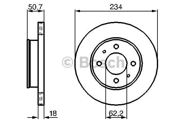 Bosch гальмівний диск передн. hyundai atos 1.1i 12v 03- 0986479264 BOSCH