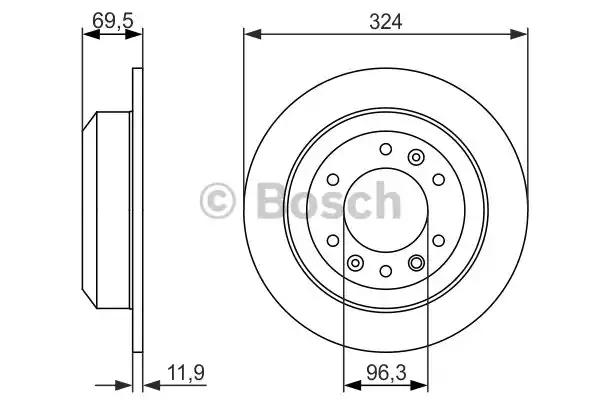 Bosch гальмівний диск задн. kia carnival 06- 0986479598 BOSCH