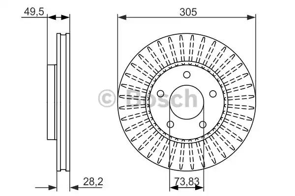 Тормозной диск 0986479698 BOSCH