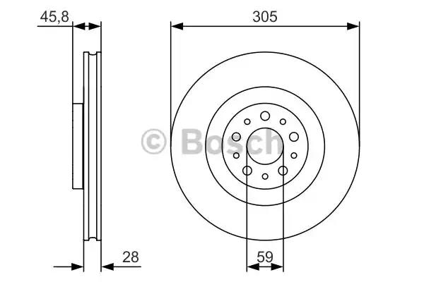 Диск гальмiвний переднiй 0986479736 BOSCH