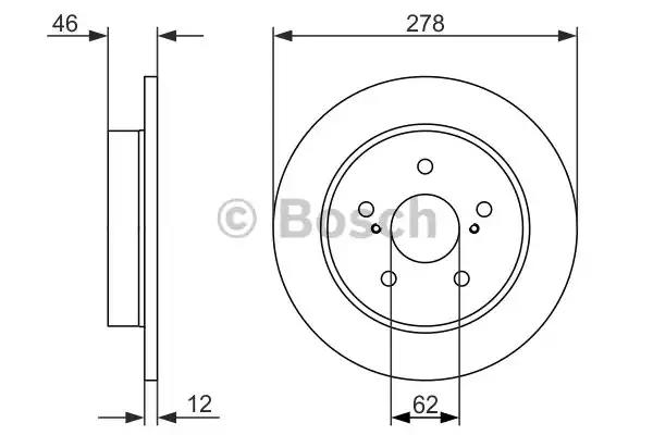 Bosch диск гальм. задн. suzuki kizashi 10- 0986479752 BOSCH