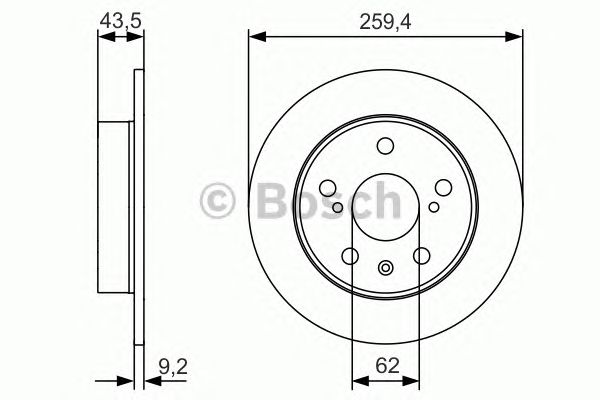 Тормозной диск 0986479C44 BOSCH