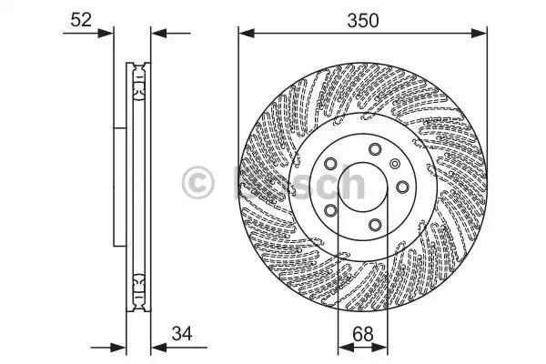 Диск гальмiвний переднiй 0986479D26 BOSCH