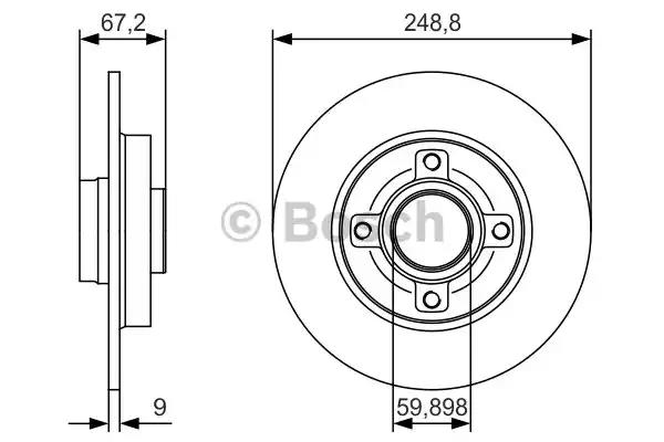Тормозной диск 0986479S42 BOSCH