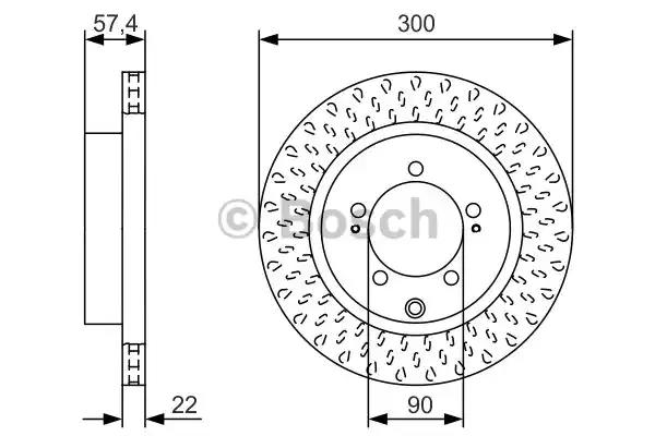 Диск гальмівний mitsubishi lancer evo ix/viii 20 4g63 r 04 0986479T33 BOSCH