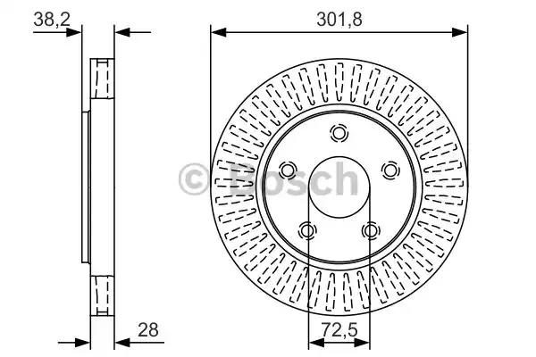 Bosch  гальмівний диск передн. chrysler voyager 00- 0986479U45 BOSCH