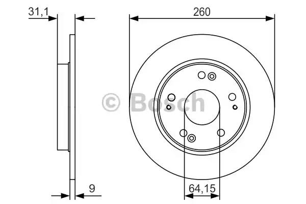 Bosch honda гальмівний диск cr-z 1.5 ima 10- 0986479V21 BOSCH