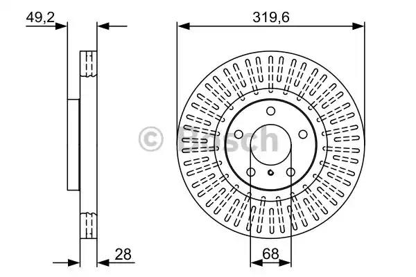 Диск гальмівний infiniti/nissan fx35/fx/maxima f 35-45 02-08 0986479V60 BOSCH