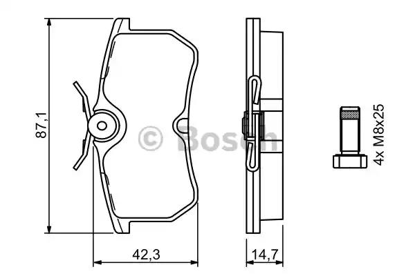 Комплект гальмівних колодок 0986494011 BOSCH