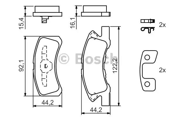 Комплект гальмівних накладок, дискове гальмо 0986494134 BOSCH