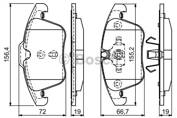 Комплект гальмівних накладок, дискове гальмо 0986494169 BOSCH