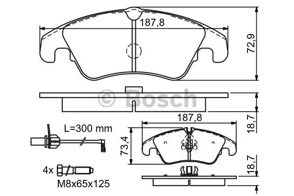 Комплект гальмівних колодок 0986494201 BOSCH