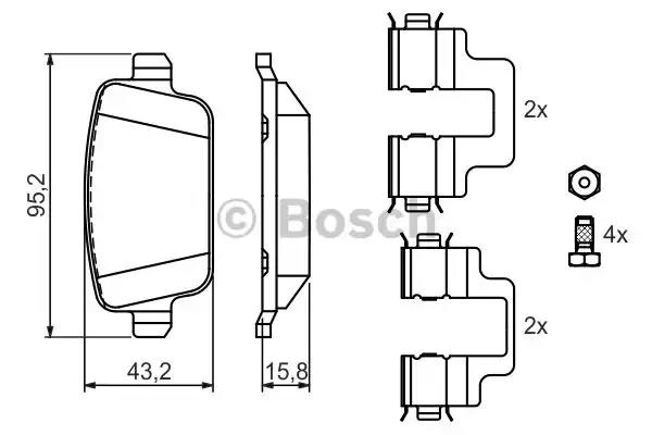 Комплект гальмівних колодок 0986494214 BOSCH