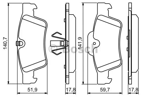 Комплект гальмівних колодок 0986494256 BOSCH