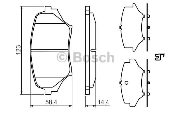 Комплект гальмівних накладок, дискове гальмо 0986494322 BOSCH