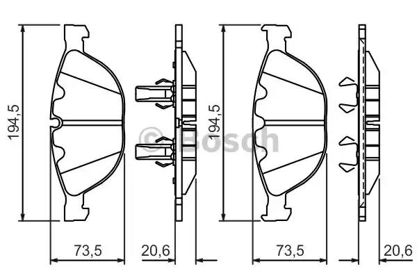 Комплект гальмівних колодок 0986494349 BOSCH