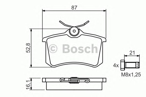 Комплект гальмівних колодок дискове гальмо 0986494399 BOSCH