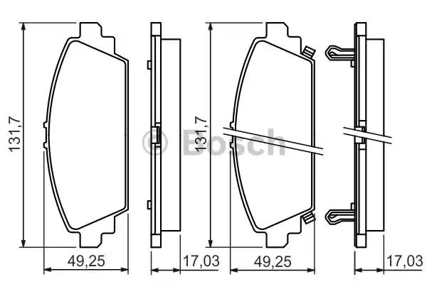 Комплект гальмівних накладок, дискове гальмо 0986494414 BOSCH
