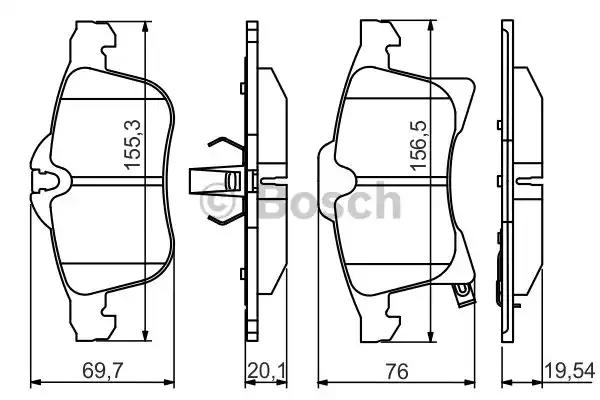 Комплект гальмівних накладок, дискове гальмо 0986494513 BOSCH