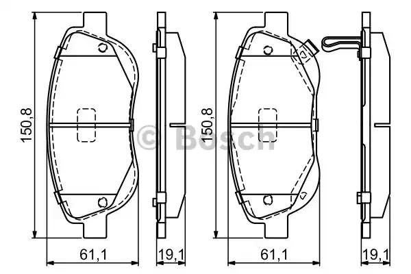 Комплект гальмівних колодок 0986494682 BOSCH