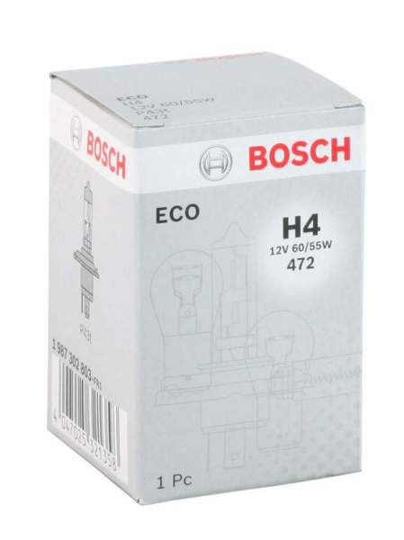 Лампа галоген. h4 12v 60/55w p43t eco вир-во bosch 1987302803 BOSCH