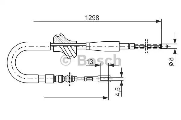 Bosch vw трос ручн. гальм. прав. бараб. audi 80/90 1987477054 BOSCH