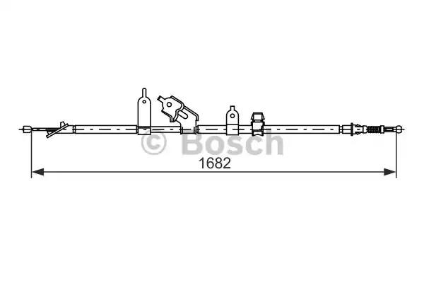 Bosch toyota трос ручн. гальма прав. yaris 05- диск. 1987477070 BOSCH