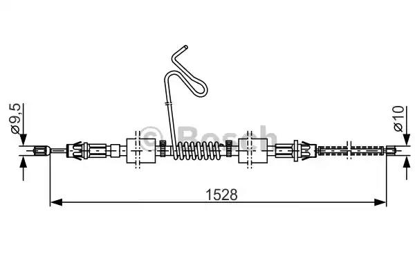 Гальмівний трос 1528mm ford transit rl 00-06 1987477178 BOSCH