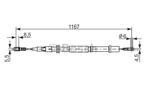 Трос стоянкової гальмівної системи 1987477199 BOSCH
