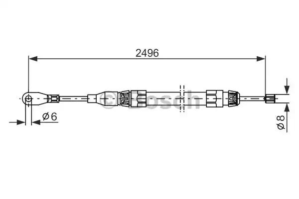 Bosch  db трос ручн.гальм.передн. w124 1987477306 BOSCH