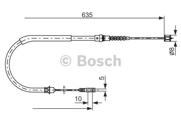 Bosch peugeot трос ручного гальма задн. прав. 605 93- 1987477567 BOSCH
