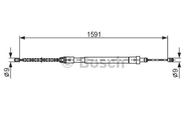 Трос стояночная тормозная система 1987477580 BOSCH