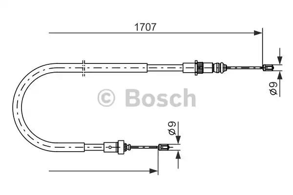 Bosch peugeot трос ручного гальма задн. лів./прав. диск 206 98- 1987477587 BOSCH