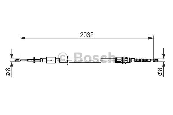 Bosch трос ручного гальма 2035мм citroen c4peugeot 307 1987477598 BOSCH