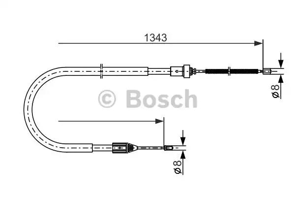 Bosch renault трос ручного гальма задн. прав. бараб. clio 98- 1987477641 BOSCH